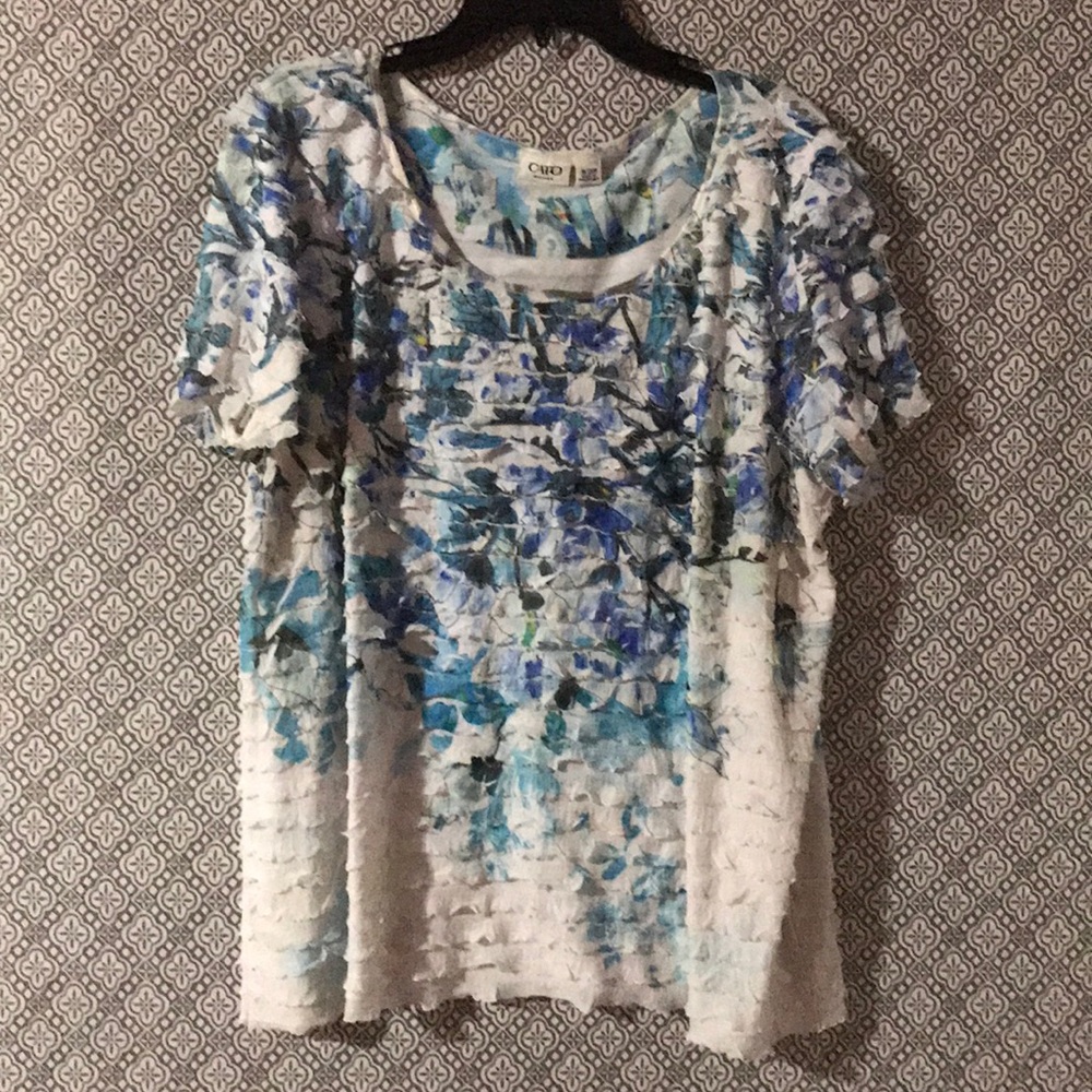 Cato floral print ruffled shirt